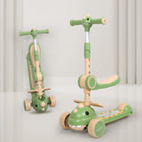 BoPeep Foldable Kids Scooter Flip-able Seat Green - Rear View