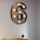 LED Metal Number Lights Free Standing - Rear View