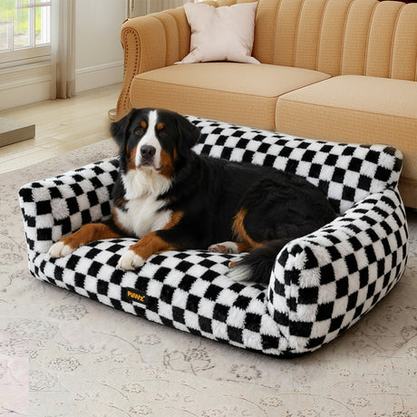 Pawz Pet Bed Plush Checkered Dog Bed Washable Cat Bed-2018816762090491911