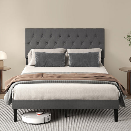 Levede Bed Frame Upholstered Platform Mattress Base Queen-2011971106671562759