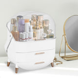 Makeup Organizer Case Drawer Portable White - Close-Up Angle