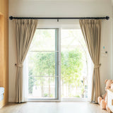 Marlow Steel Curtain Rod Quiet Rail Black - Close-Up Angle