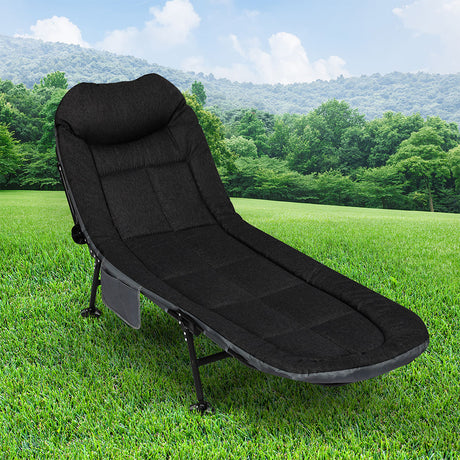 Levede Folding Camping Bed Camp Cots Black-2006732877630410759