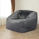 Marlow Bean Bag Chair Cover Soft Velvet Dark grey - Close-Up Angle