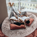 TheNapBed 1.8m Human Size Pet Bed Fluffy Brown - Rear View
