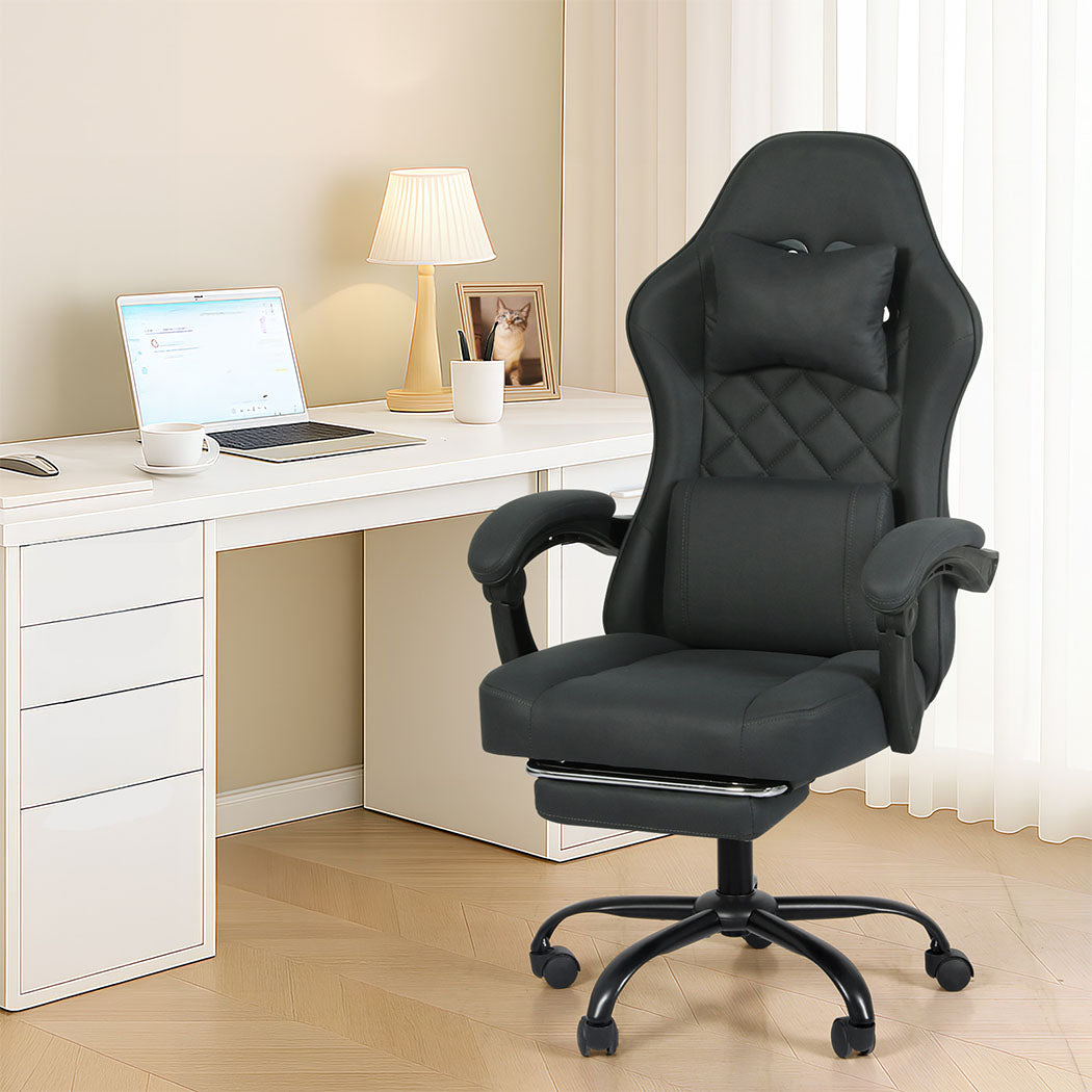 Levede Office Chair High Back Suede Fabric Gaming Chair-2006733418200698887