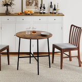 Levede Dining Table Round Kitchen 4 Person Coffee 80cm - Close-Up Angle