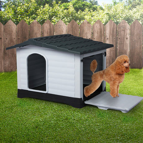 PaWz Dog Kennel Outdoor Indoor Plastic L Grey-1954802530852671495