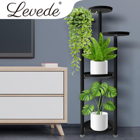 Levede Plant Stand Outdoor Indoor Flower Black Large-2018816769917063175