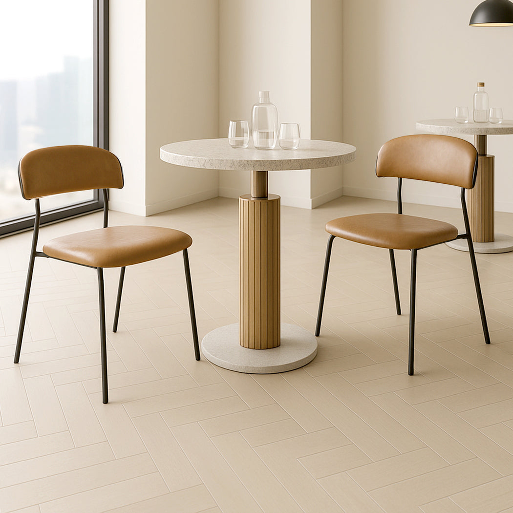 Levede 2x PU Leather Dining Chairs Kitchen Lounge-2006732800518131719