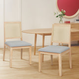 Levede 2x Rattan Dining Chair Solid Wood Lounge - Close-Up Angle