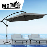 Mountview 3M Outdoor Umbrella Cantilever Grey Without Base - Close-Up Angle