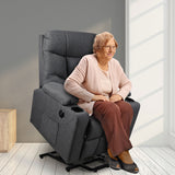 Levede Recliner Chair Electric Lift Grey - Close-Up Angle