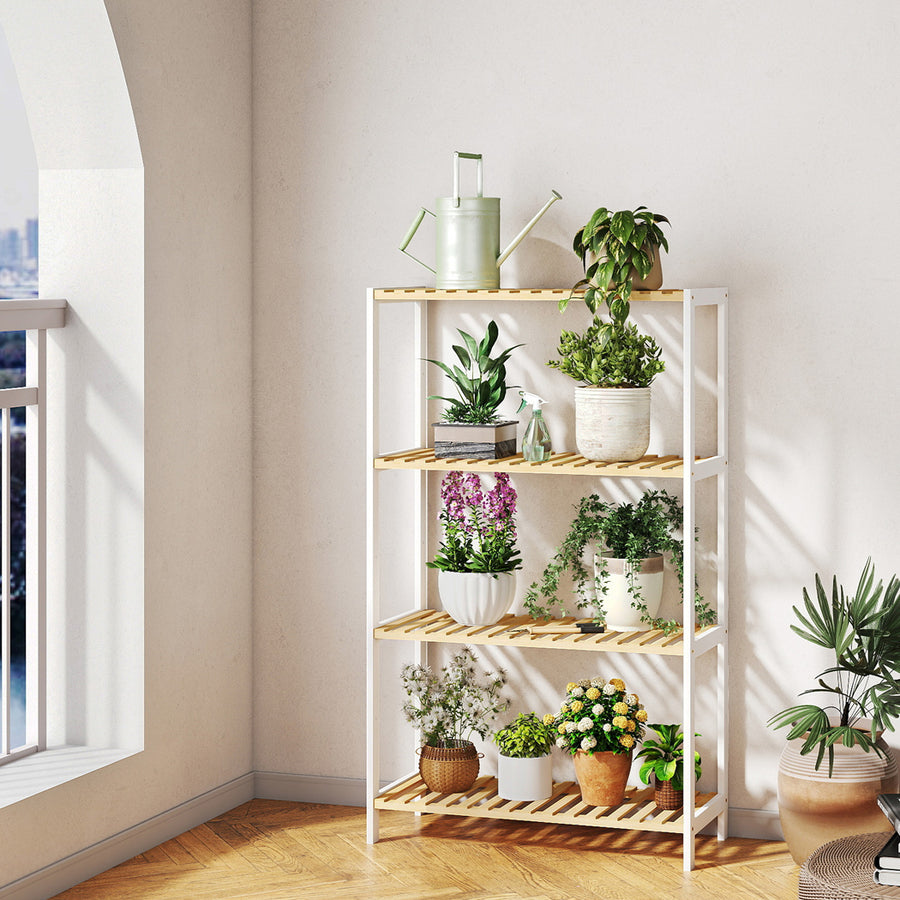 Levede Bamboo Storage Rack 4 Tier Shelf Shoe Organiser-2011971110614208519