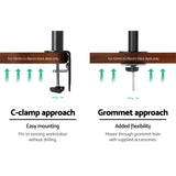 Artiss Monitor Arm Dual Desk Mount Screen Bracket Holder - 45-Degree Angle