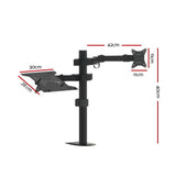 Artiss Monitor Arm Desk Mount Laptop Tray - Front View
