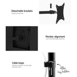 Artiss Monitor Arm Desk Mount Laptop Tray - Close-Up Angle