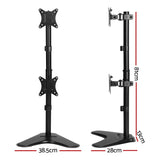 Artiss Dual Monitor Arm Stand - Adjustable Freestanding Bracket for 17-32 HD LED TVs - Front View