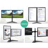 Artiss Dual Adjustable Monitor Arm Stand - Black - Top-Down View