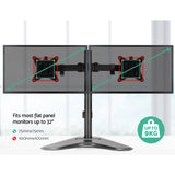 Artiss Dual Adjustable Monitor Arm Stand - Black - Rear View