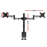 Artiss Monitor Arm Dual Desk Mount Screen Holder Bracket - Front View