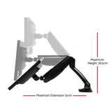 Artiss Monitor Arm Gas Spring Dual Desk Mount Screen Holder - Front View