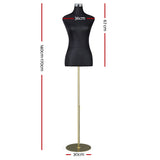 Versatile Black Female Dressmaking Mannequin with Adjustable Height and Detachable Base - Front View