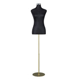 Versatile Black Female Dressmaking Mannequin with Adjustable Height and Detachable Base - Side View