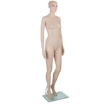 175cm full body female mannequin on a glass base, skin coloured