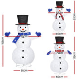 3 PCS Christmas Lights 330 LED Fairy Light Snowman Decorations Jingle Jollys - Front View