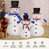 3 PCS Christmas Lights 330 LED Fairy Light Snowman Decorations Jingle Jollys - Top-Down View
