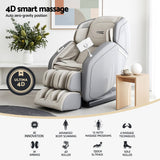 Livemor 4D Massage Chair Electric Recliner Home Massager Gary - Front View