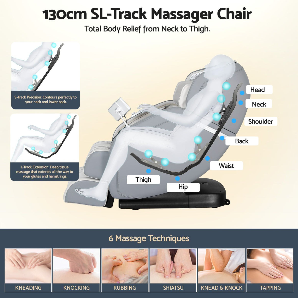 Livemor 4D Massage Chair Electric Recliner Home Massager Gary
