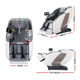 Livemor 4D Massage Chair Electric Recliner Double Core Mechanism Massager Melisa White - Front View