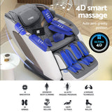 Livemor 4D Massage Chair Electric Recliner Double Core Mechanism Massager Melisa White - Top-Down View