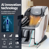 Livemor 4D Massage Chair Electric Recliner Double Core Mechanism Massager Melisa White - 45-Degree Angle