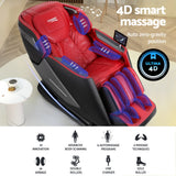 Livemor 4D Massage Chair Electric Recliner Home Massager Red - Top-Down View