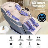 Livemor 4D Massage Chair Electric Recliner Home Massager Gray Sina - Top-Down View
