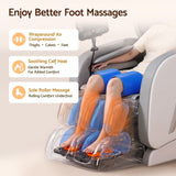 Livemor Full Body Massage Chair VEGA, Foot Roller, Waist & Calf Heat, Recliner, Airbags Compression - Close-Up Angle