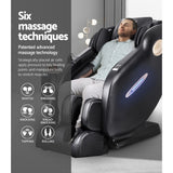 Livemor Massage Chair Electric Recliner Massager Black Ozeni - Rear View