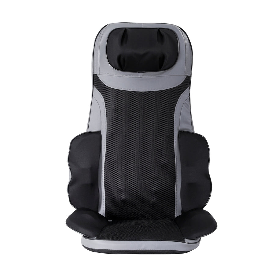 Livemor black full back heated massage cushion seat with 8 nodes, heating and kneading controls