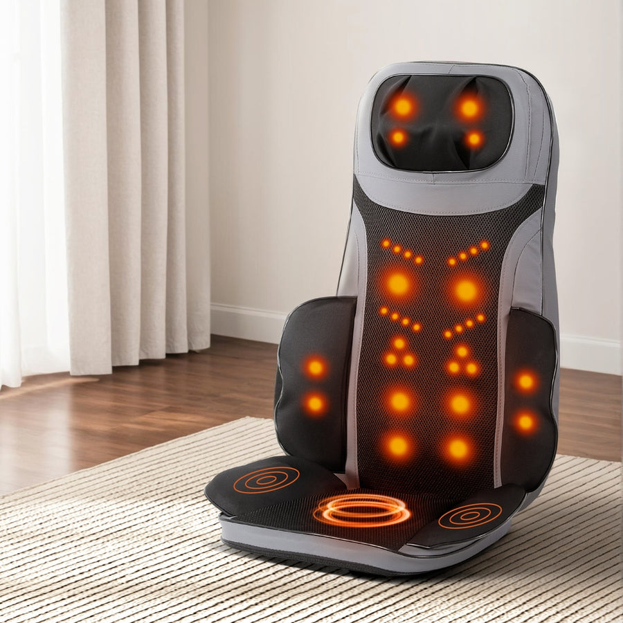 Livemor black full back heated massage cushion seat with 8 nodes, image 7