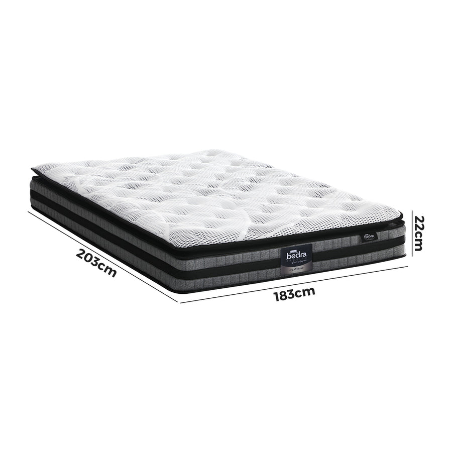 Bedra King Mattress Cool Gel Foam Bonnell Spring Pillow Top 22cm, image 6