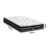 Bedra King Single Mattress Cool Gel Foam Bonnell Spring Pillow Top 22cm - Rear View