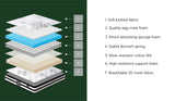 Bedra King Mattress Breathable Bonnell Spring Foam 22cm - 45-Degree Angle