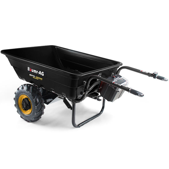 BAUMR-AG 40V Li-ion 300KG / 300L Wheelbarrow, ATV Tow Bar, Deep V-tread Tyre, 7.5Ah Lithium Battery, 2 Wheel Direct Drive