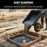 BAUMR-AG 40V Li-ion 300KG / 300L Wheelbarrow, ATV Tow Bar, Deep V-tread Tyre, 7.5Ah Lithium Battery, 2 Wheel Direct Drive