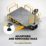 BAUMR-AG 40V Li-ion 400kg Electric Powered Platform Trolley, Adjustable Tray, Utility Cart Trolley for Warehouse Logistics Worksite