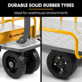 BAUMR-AG 40V Li-ion 400kg Electric Powered Platform Trolley, Adjustable Tray, Utility Cart Trolley for Warehouse Logistics Worksite - Top-Down View