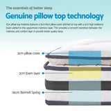 Giselle Bedding 32cm Mattress Euro Top Queen - Rear View